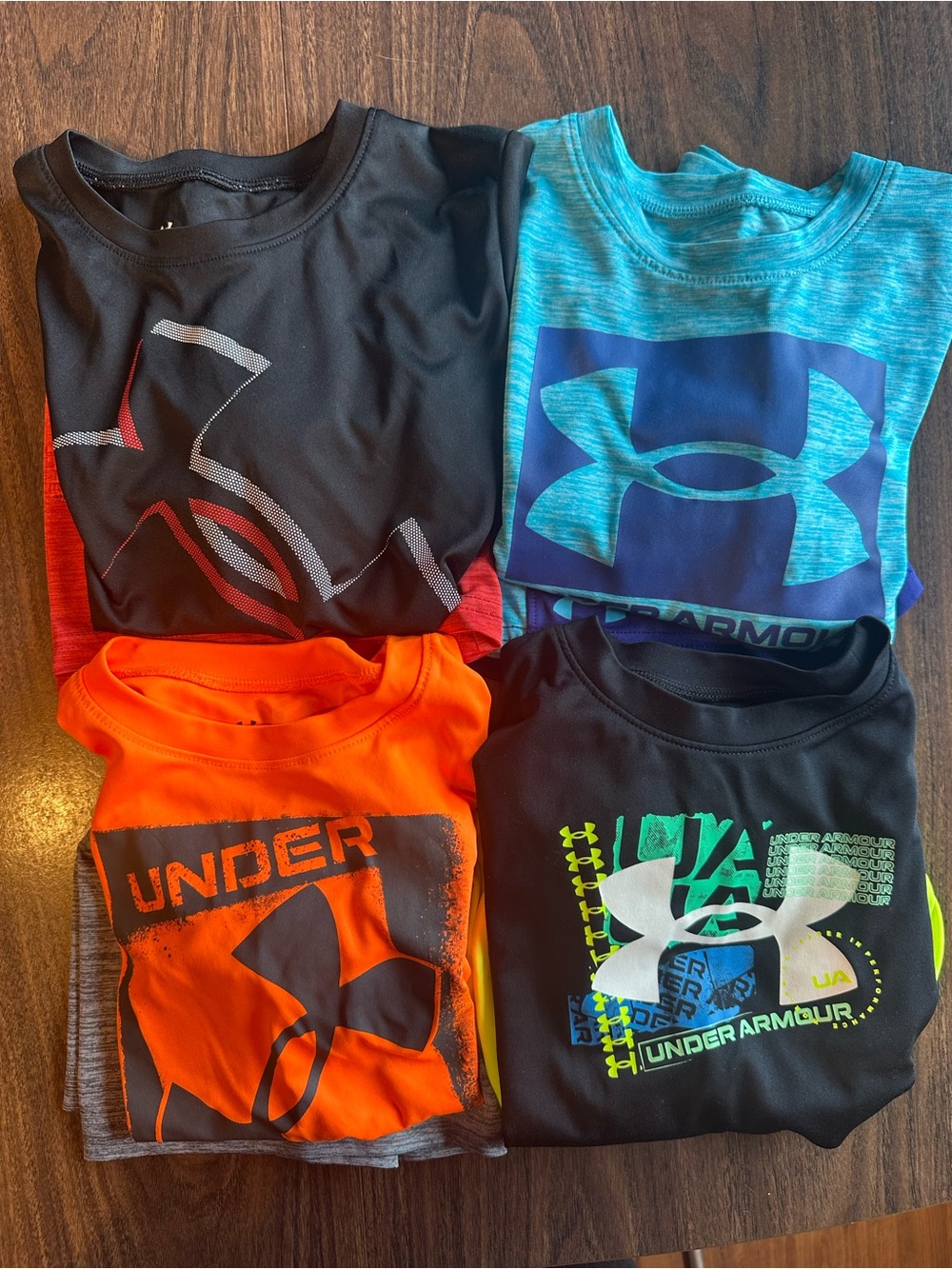 Under Armour Kids Short Sleeve Tees - Black, Blue, Orange, Aqua